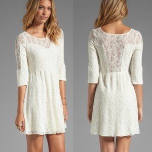 Free People “Shake It Up” Lace 3/4 Sleeve Dress M